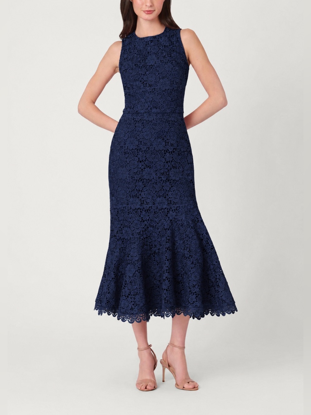Shoshanna Midnight Floral Lace Anamaria Dress Ankle Length | Size 6